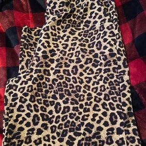 Leopard wide leg pants